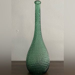 Empoli Italy Green Glass Diamond Point Genie Bottle Decanter *No Stopper*